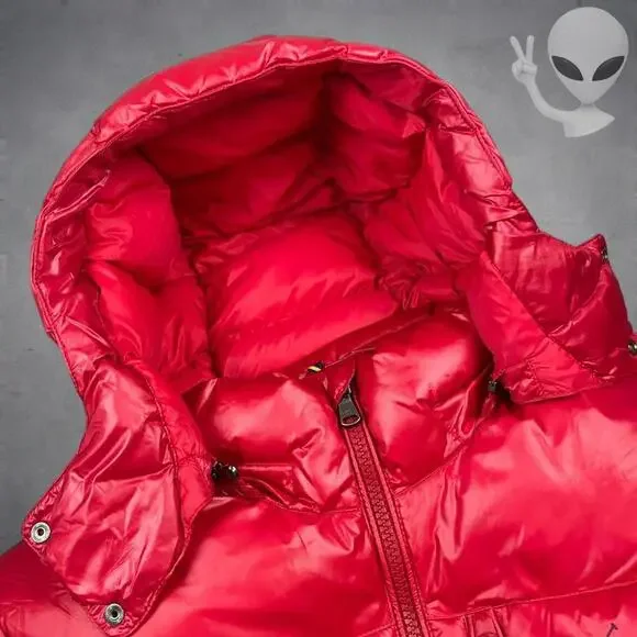 Polo Ralph Lauren Medium Red Gorham Goose Down Puffer Jacket Parka Coat Hooded